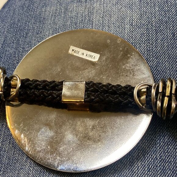 VTG,Concho 1980s Metal And Rope Armor Shield Waste Tone Silver & Gold Belt Women main image 10